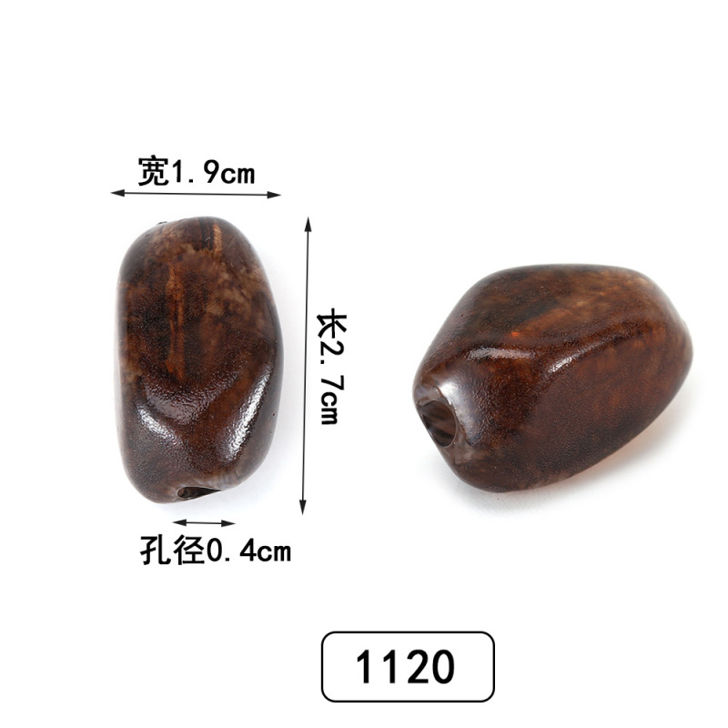 新款不规则切面多边形水墨双色半丸树脂配件diy手作头饰厂家批发|undefined