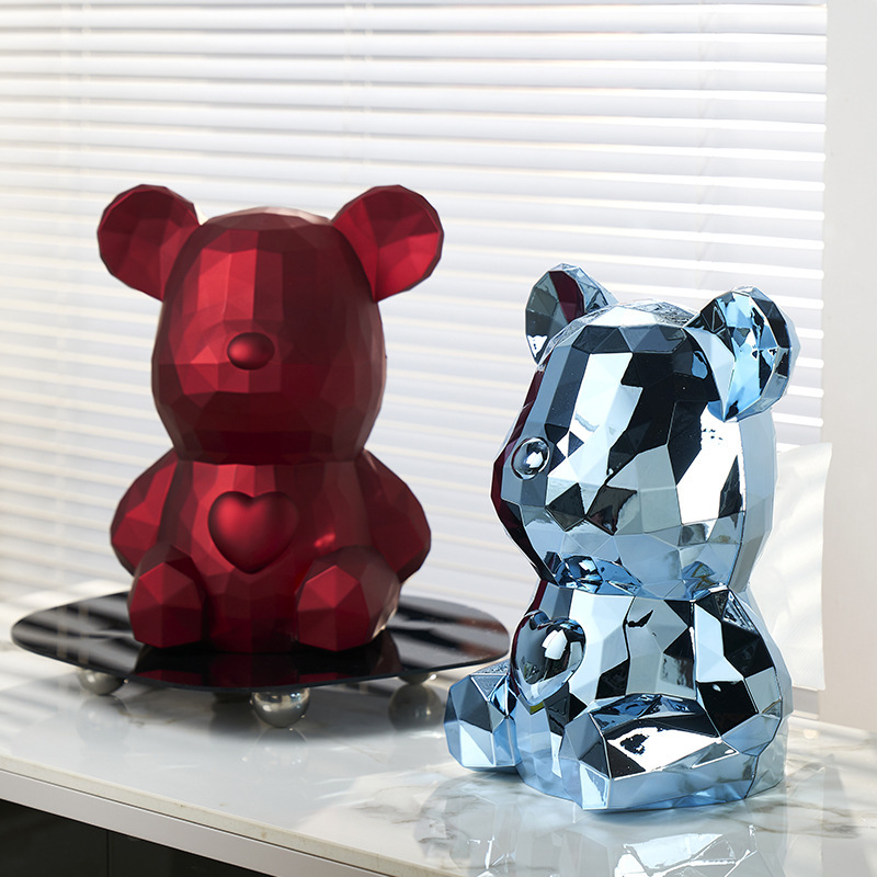 クリエイティブ北欧クマティッシュボックスハイエンドライト高級スタイルティッシュバスケットリビングルームコーヒーテーブルナプキンボックス家庭用ティッシュボックス|undefined