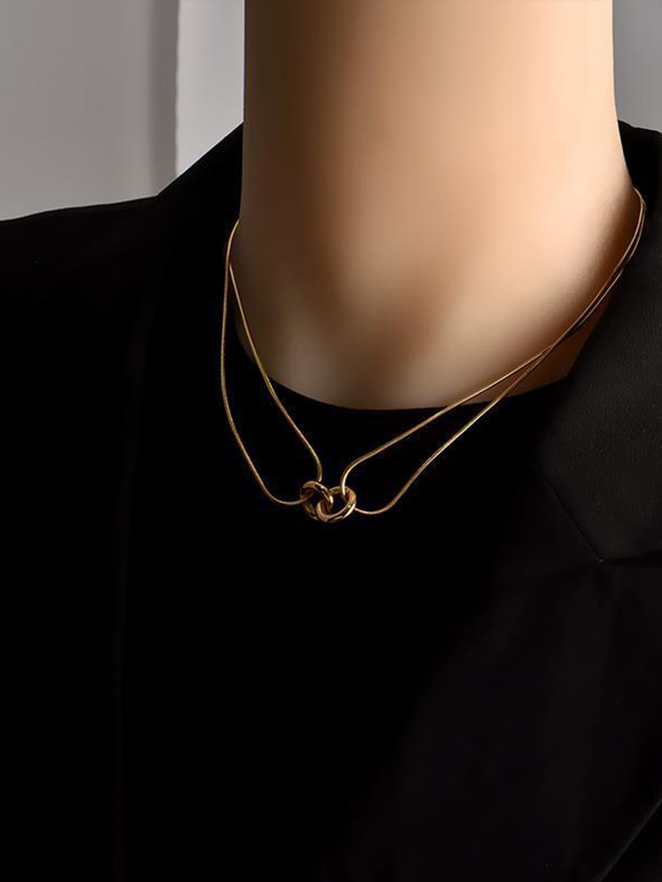 Titanium Steel Material Wholesale Jewelry Modern Style Circle Titanium Steel Plating Necklace Snake Chain