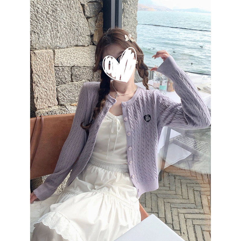 2025早秋新款设计感多巴胺刺绣针织开衫外套女高级感短款上衣穿搭|undefined