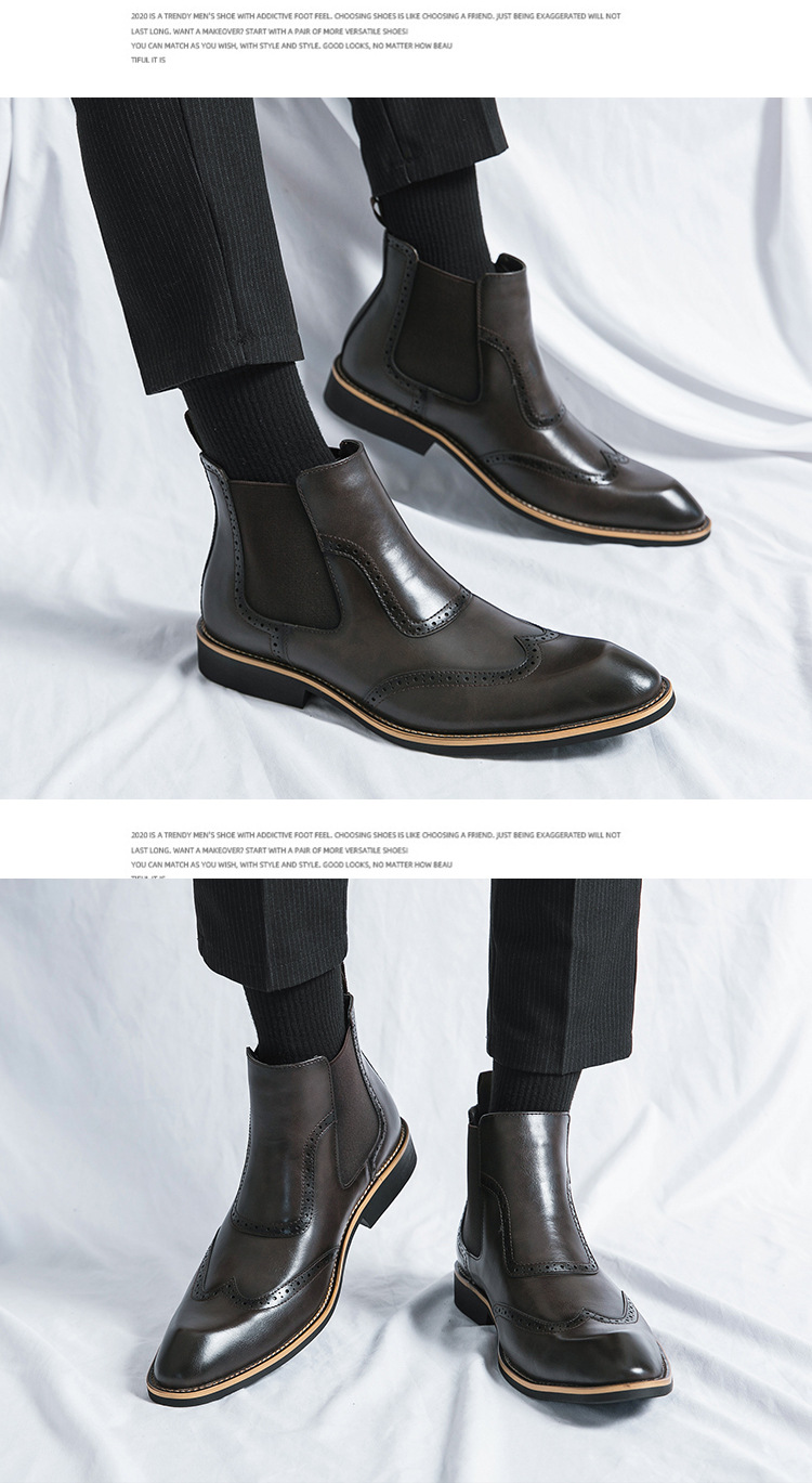 Big size new fashion men's autumn and winter leather boots trend in casual shoes_voghion.com