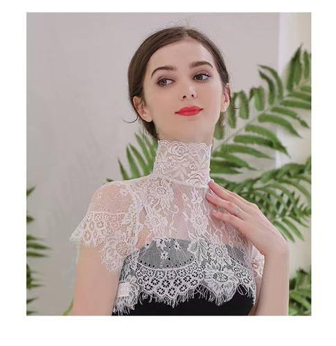 Fake collar for women, versatile fake collar for autumn and winter, multi-functional bottoming, decorative collar, high-grade pullover, lace high collar