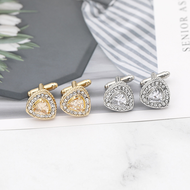 nuovi gemelli rotondi in cristallo di diamante squisiti gemelli per camicia in zircone francese_voghion.com