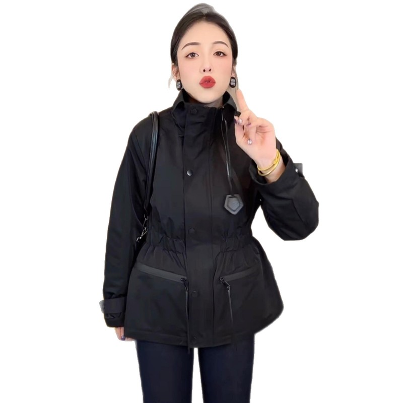 韩版时尚大幂幂同款风衣外套女2025春秋新款工装户外高级感冲锋衣|undefined