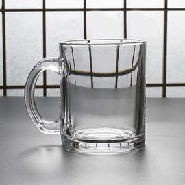 牛奶透明玻璃带把防烫手冷热通用直身茶杯饮料早餐燕麦家用热水杯
