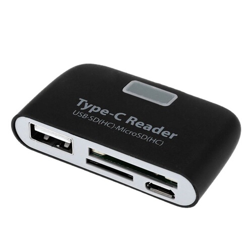USB C Type-C 3.1 Hub with USB 2.0, SD/TF Card Reader, and OTG Support