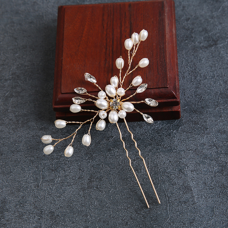 Pente de cabelo dourado para noiva acessório de estilo europeu_voghion.com