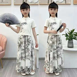女童2024新款夏季套装中大童女宝宝洋气网红爆款潮款女孩两件套潮