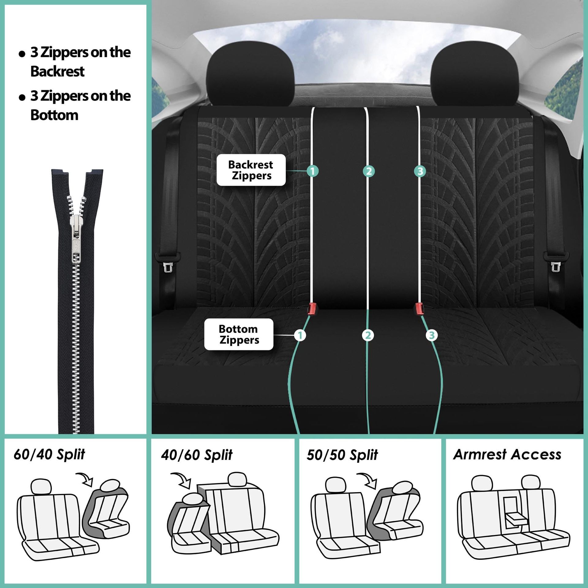 Universal Car Seat Cushion Breathable Tire Pattern