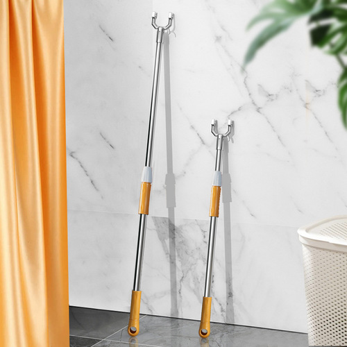 Clothes hanger rod stainless steel balcony telescopic clothes drying rack clothes fork extended clothes pole telescopic rod manufacturer wholesale