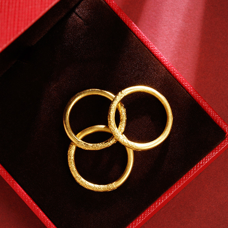 Vietnam Sha Jin Su círculo tallado flor femenina simple anillo de moda elegante popular estilo chino versátil Yiwu accesorios suministro