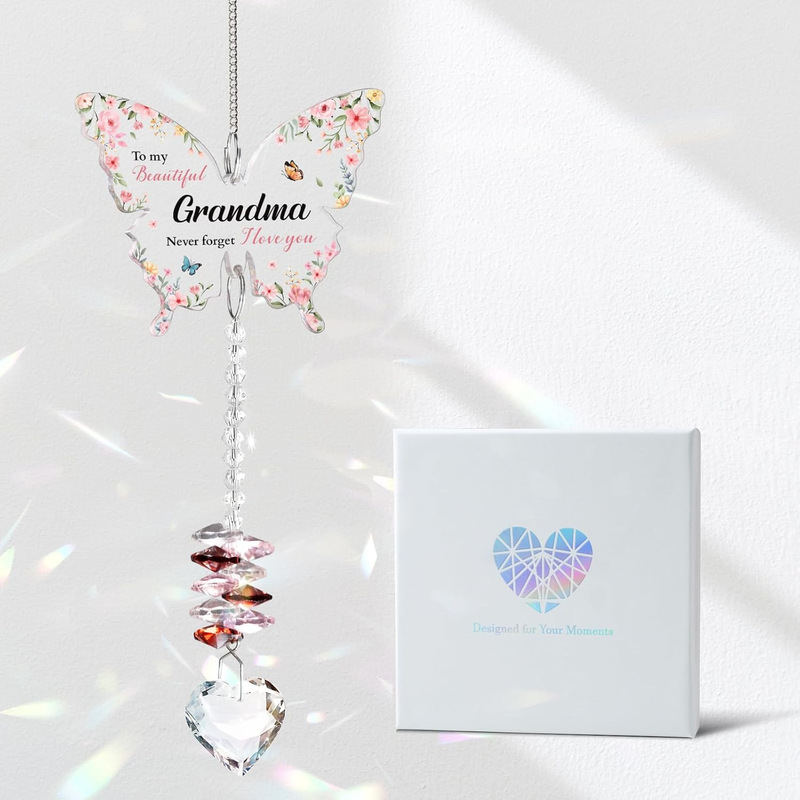 Cross-Border Colorful Butterfly Sun Catcher Crystal Pendant DIY Souvenir Outdoor Garden Hanging Amazon Supply