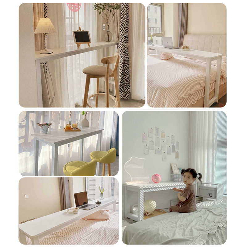 Mesa doméstica dormitorio de niñas simple escritorio de alquiler casa contra la pared escritorio de computadora mesa de trabajo balcón estrecha mesa larga