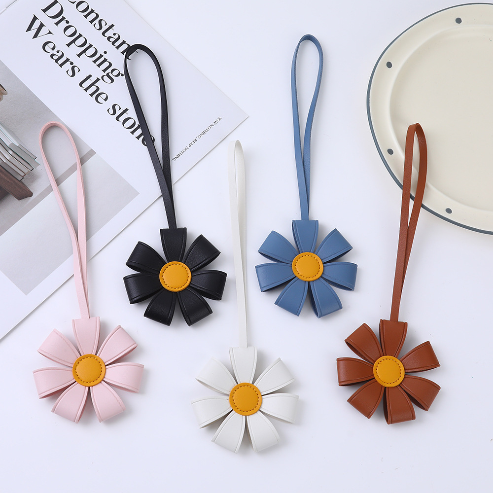 Colgante Llavero de Girasol de PU Decorativo para Mochilas y Bolsos