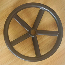 加厚钢板冲压圆形阀门手轮内四方六方圆孔带顶丝键槽圆管焊接手轮