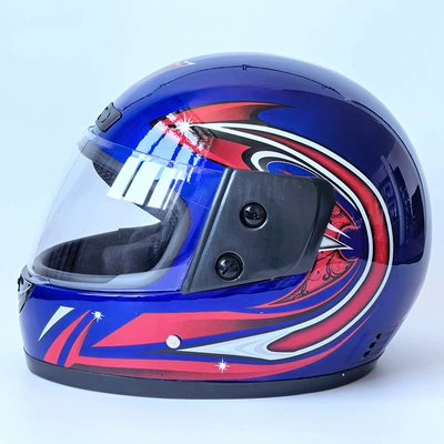 Safety Helmet Unisex — Motosiklet kaskı (dəbilqə) - blue-no-1-flower