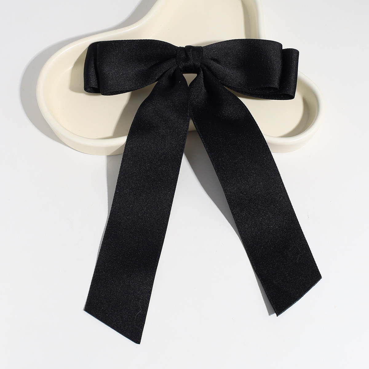 Daily, Date Occasion Solid Color, Bow Knot Pattern Women'S Gender Sweet Solid Color Bow Knot Cloth Hair Clip 1 Piece