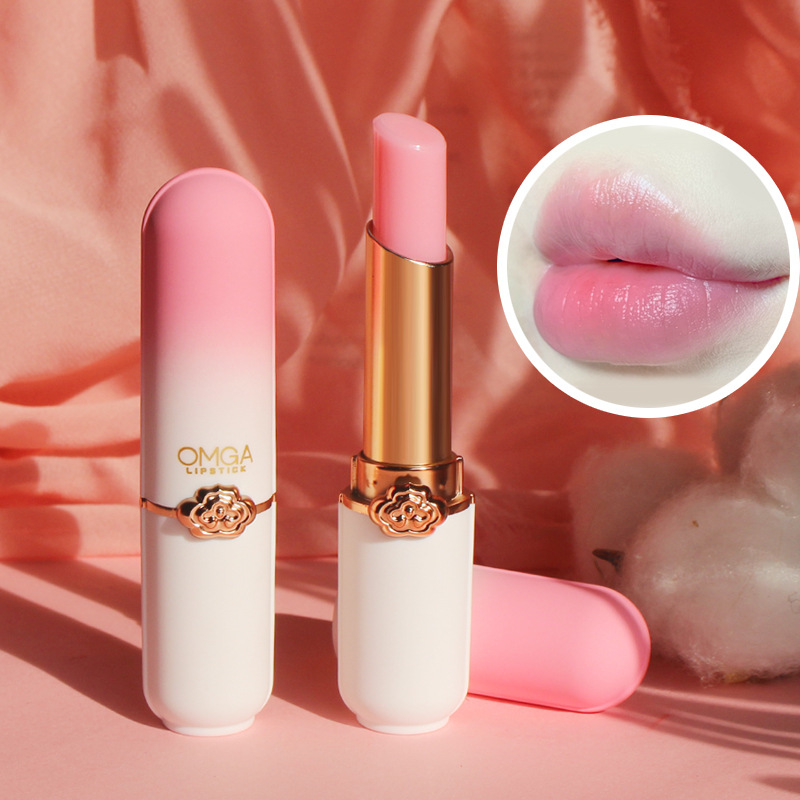 OMGA Peach Color-Changing Lipstick Moisturizing and Moisturizing Lip Temperature-Changing Jelly Lipstick Student Women's Parity Makeup