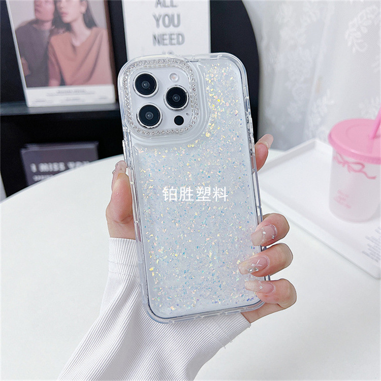亚马逊适用于苹果IPhone 14新款闪粉14 Plus透明防摔14 Pro手机壳