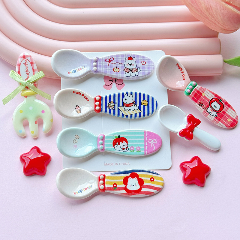 漫画 diy 樹脂アクセサリージュエリー猫フォーククリーム接着剤ヘアピン携帯電話ケース靴バックルキーホルダーペンダント|undefined