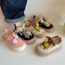 宝宝帆布鞋春秋新款韩版男童板鞋女童卡通布鞋软底幼儿园室内鞋
