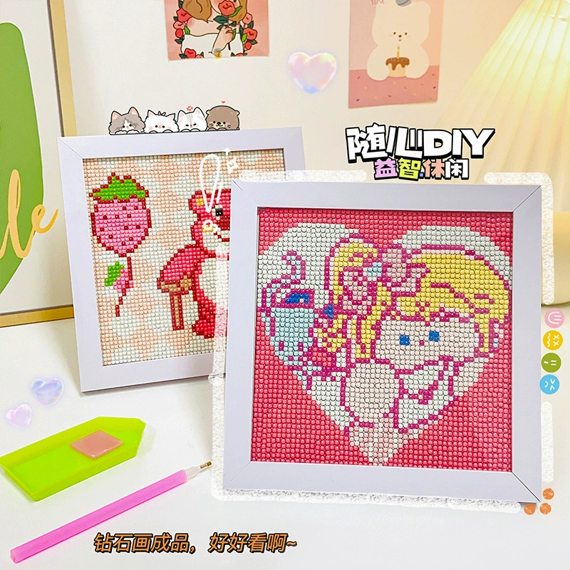 Мультяшная цифровая игрушка, DIY, с бриллиантовой инкрустацией