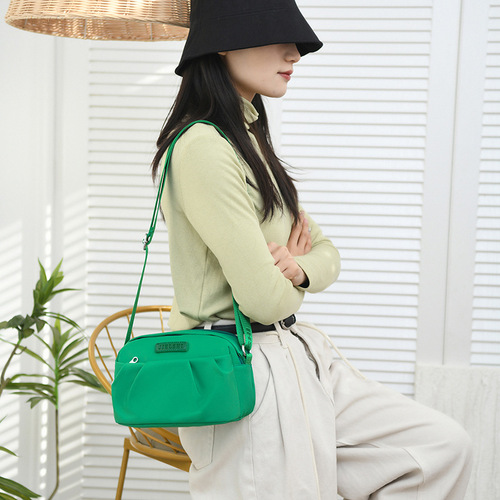 Cross-border 2024 new pleated bag Oxford cloth bag nylon bag shoulder bag crossbody bag mobile phone bag crossbody bag for women