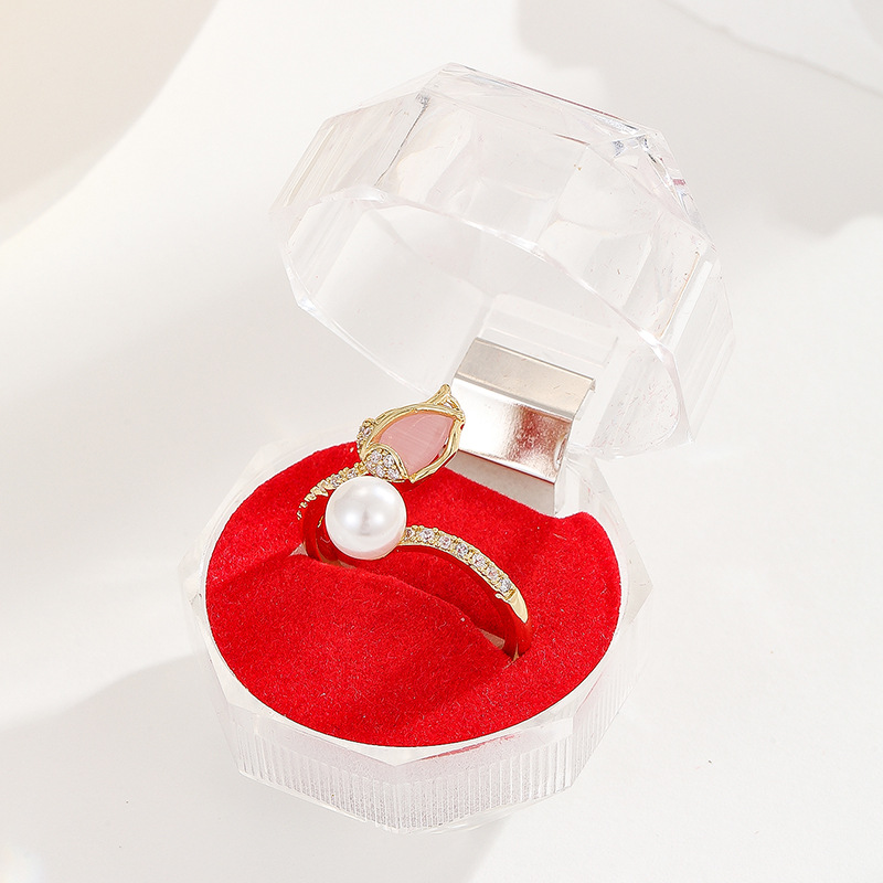 20g Weight Zircon Inlay Material Open Rings Classification 1 Piece Quantity Holiday, Banquet Occasion Copper Material Heart Shape, Crown, Flower Pattern Unisex Gender Inlay Design Lady Style Wholesale Jewelry Lady Heart Shape Crown Flower Copper Zircon Inlay Open Rings 20