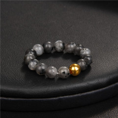 Amazon cross-border new 4m natural stone bead elastic ring for women, fashionable and versatile handmade beaded ring bracelet