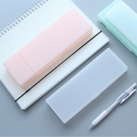 Matte plastic transparent pencil case