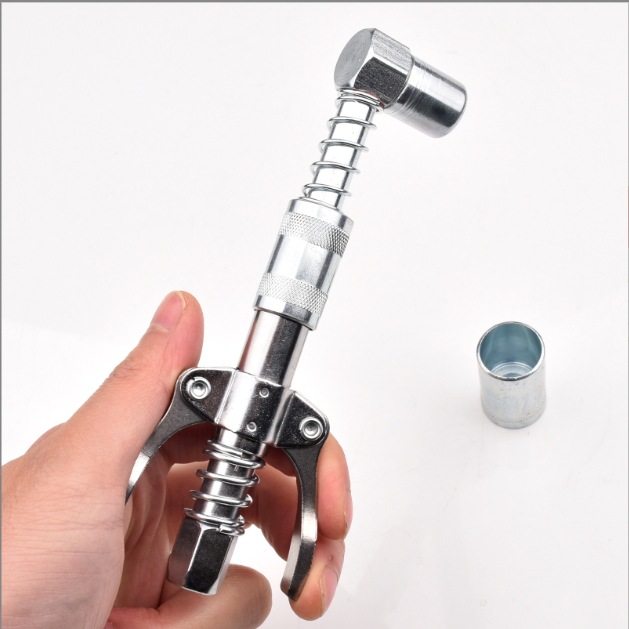 90 度黄油枪耦合器打油嘴油头注油嘴连接器+双柄锁钳式注油嘴套装