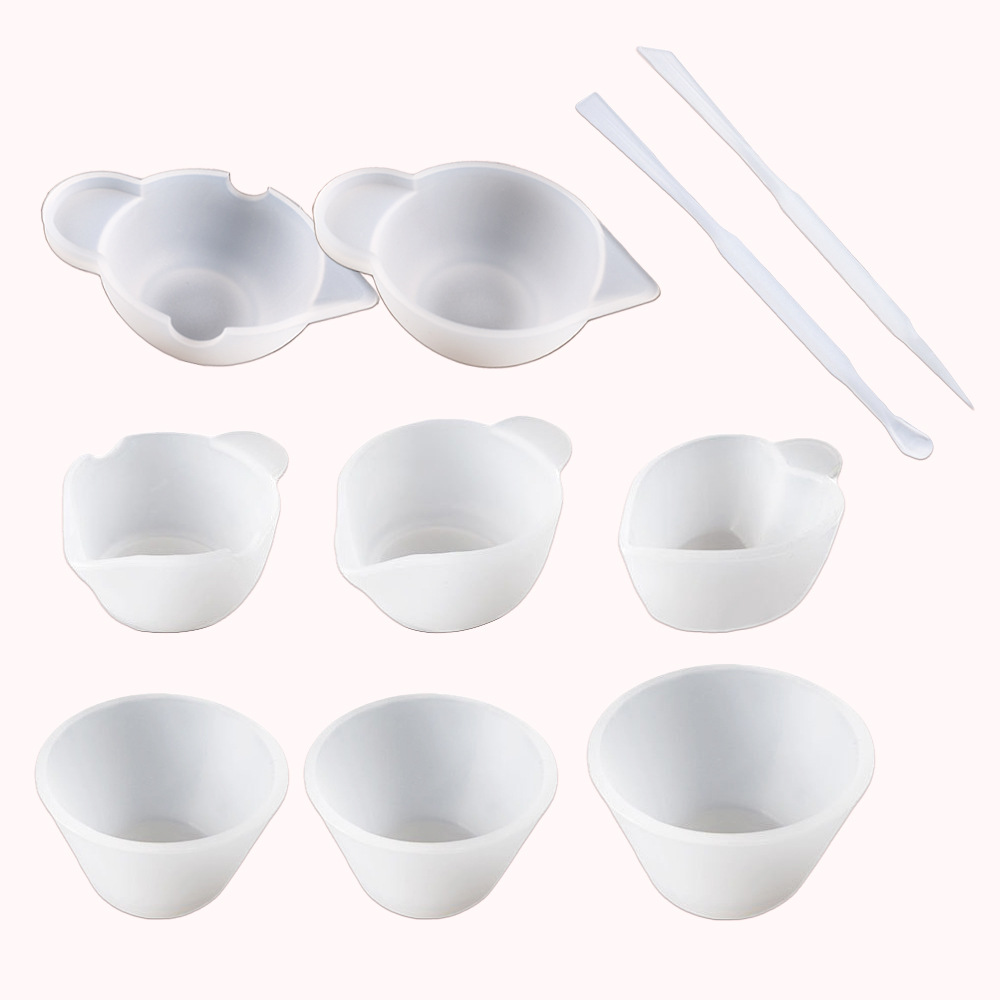 Crystal resin DIY materials with slot silicone mixing cups, dual-purpose three-in-one stirring sticks, and resin stirring rods