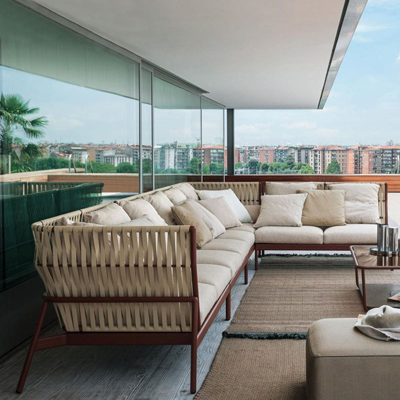 戶外藤編休閒沙發編織藤椅家具組合室外庭院花園陽台露台防曬防水