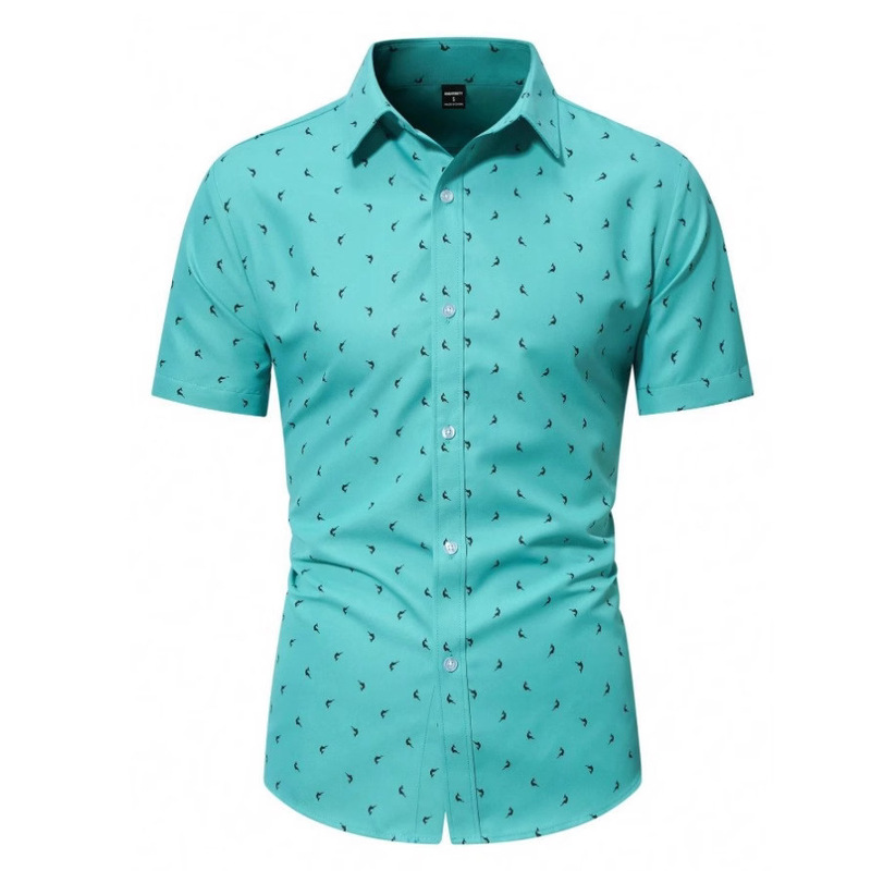 2025 Cross-Border Men's Digital Printed Thin Shirt for Men, Slim Buttoned Daily Casual Short-Sleeved Men's Shirt 2025 Cross-Border Men's Digital Printed Thin Shirt for Men, Slim Buttoned Daily Casual Short-Sleeved Men's Shirt