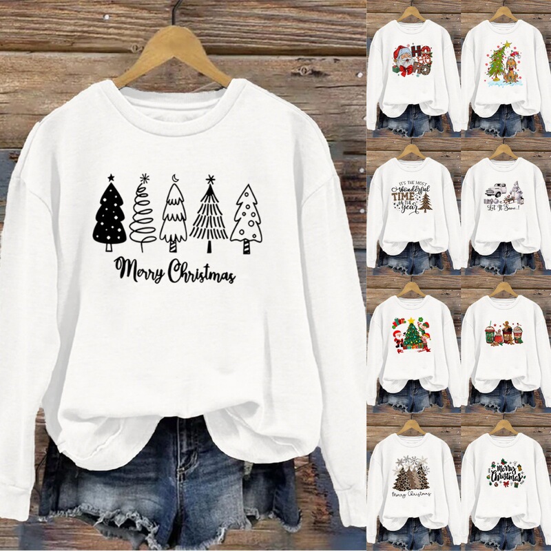 2025 New Autumn and Winter Round Neck Sweatshirt Christmas 3D Printed Casual Fashion Women's Sweatshirt