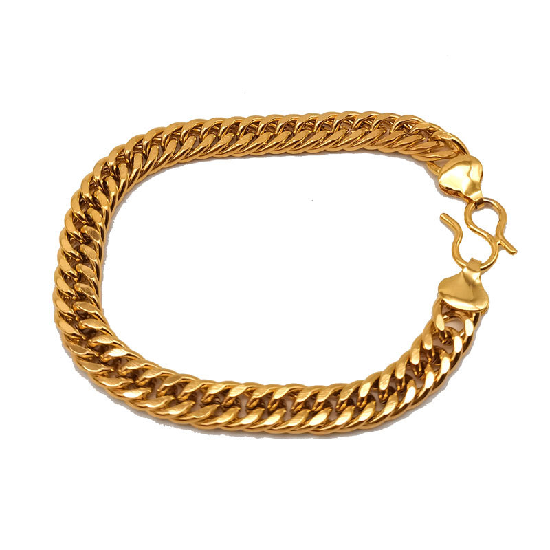 Herrenschmuck Messing vergoldet Cowboy Armband kreatives Herren Herz Armband_voghion.com