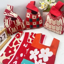 婚礼满月囍字红色喜庆伴手礼小众手提包托特包婚庆送伴娘手提糖袋