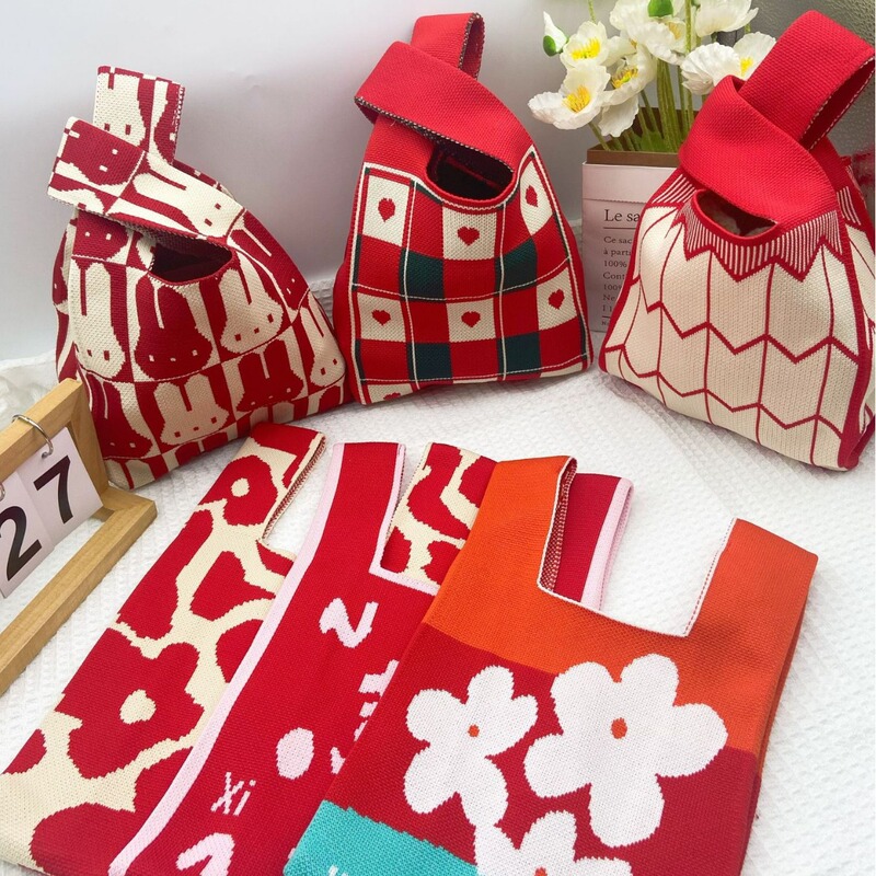 Wedding Full Moon-shaped Red Festive Accompanying Gift Tote Bag Tote Bag Wedding Bridesmaid Handbag Sugar Bag Wedding Full Moon-shaped Red Festive Accompanying Gift Tote Bag Tote Bag Wedding Bridesmaid Handbag Sugar Bag