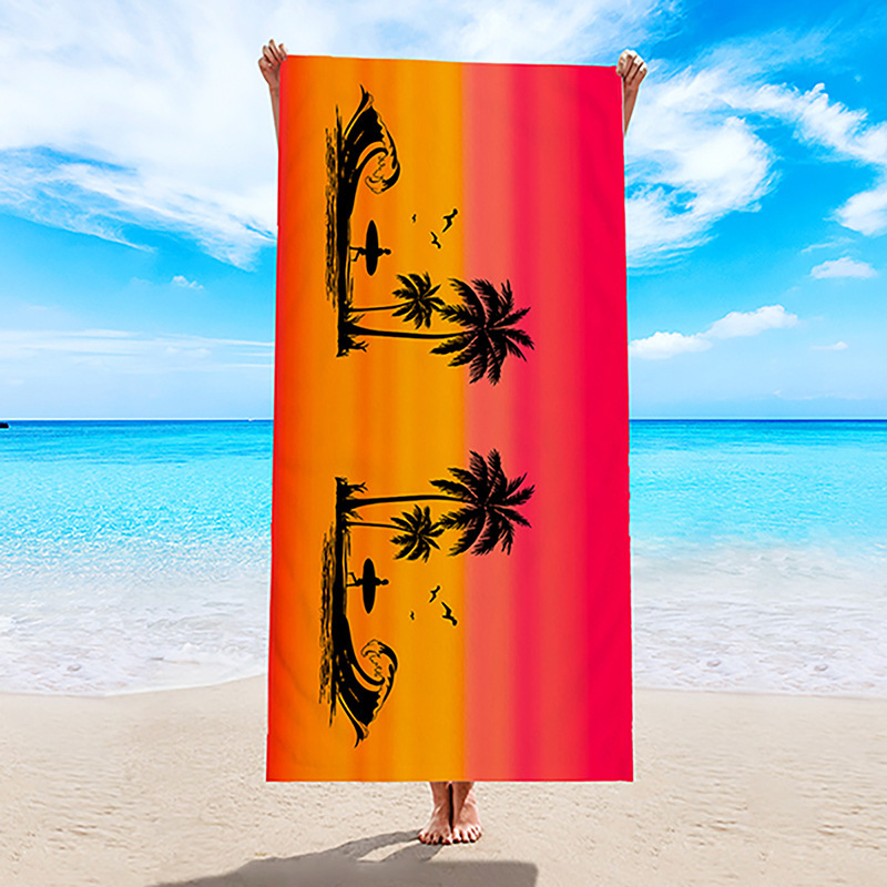 Toalla de playa transfronteriza, toalla de secado rápido, toalla de baño de microfibra, comercio exterior, Amazon, chal de natación con estampado digital europeo y americano