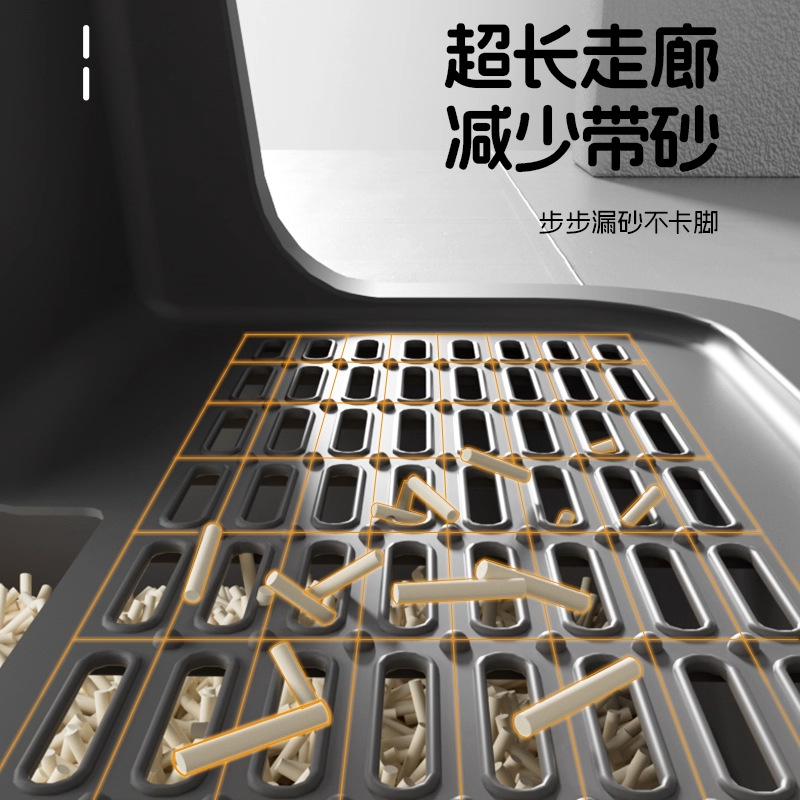 lavabo de arena para gatos de tamaño super grande tipo corredor cerrado con canal de salpicaduras de arena exterior para inodoro antiolor especial para gatos