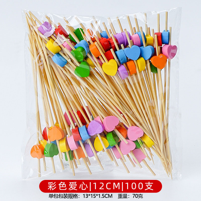 12CM un solo uso de frutas de bambú marca de cóctel creativa marca de frutas de bocadillos KTV arte marca de dientes fabricantes