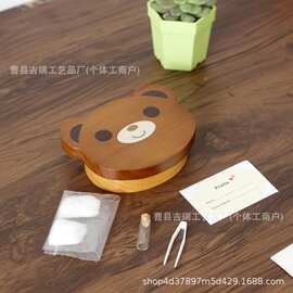 简约木质脐带乳牙收藏盒胎发纪念品胎毛保存盒实木婴儿肚脐收纳盒