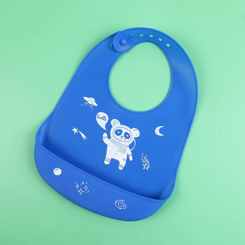 Waterproof children's silicone eating bib for food, (Cross-border trading), with pocket