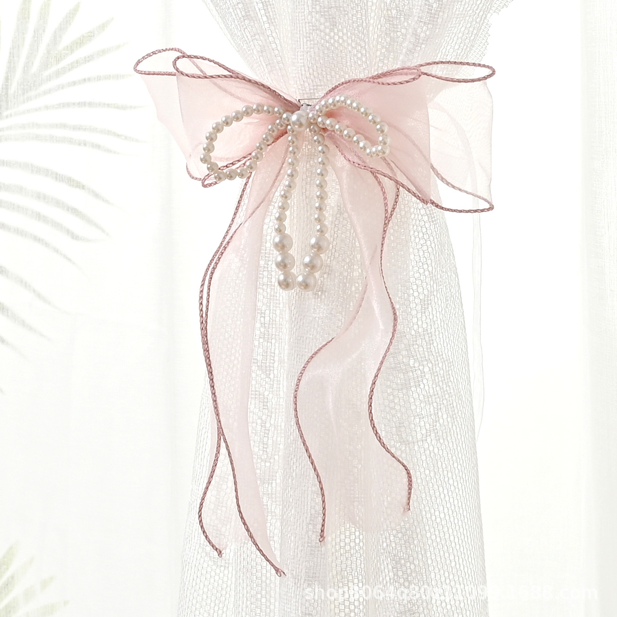 Correas de cortina con lazo de perlas de color puro, venta al por mayor de fábrica, éxito de ventas transfronterizo, accesorios universales para decoración de cortinas