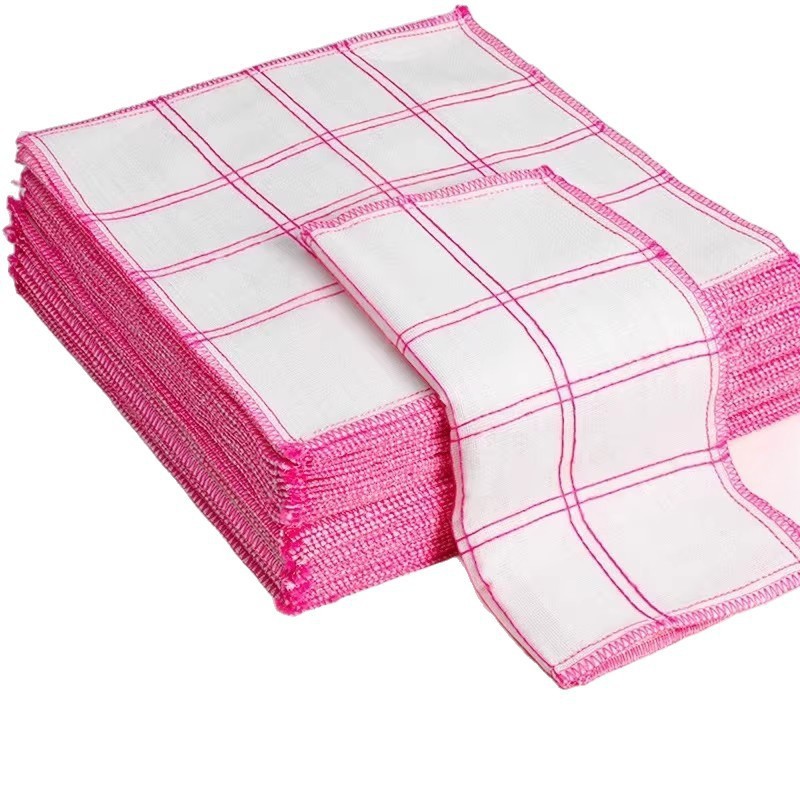 Paño de gasa puro de ocho capas que no se mancha fácilmente con aceite, paño de limpieza de platos con diseño de rejilla para restaurantes, absorbente y sin pelusas, toalla de limpieza para el hogar.