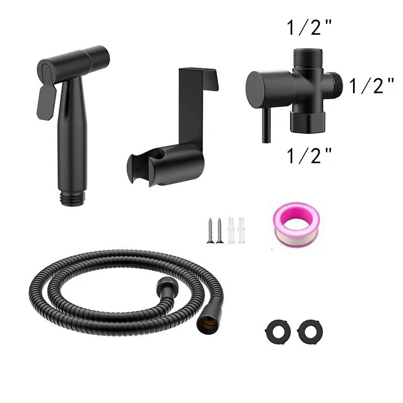 Acero inoxidable transfronterizo inodoro compañero conjunto de pistola de pulverización lavador de mujer grifo boquilla de pulverización presurizada pistola de pulverización de lavado inodoro