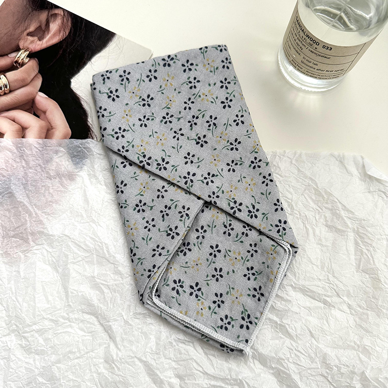 55 bufanda de seda, cinturón para el cabello, algodón y lino, bufanda cuadrada pequeña, arte coreano, moda de todo fósforo, primavera y otoño, nueva bufanda de temperamento, bufanda