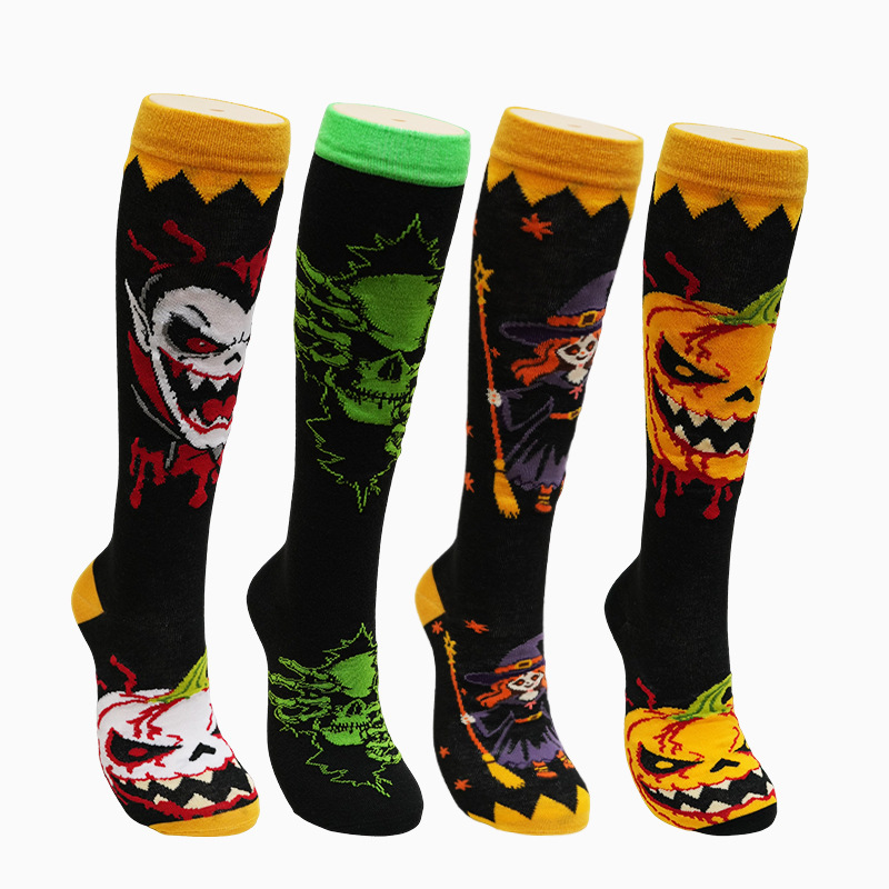 Cross-Border Foreign Trade Halloween Pumpkin Skull Clown Print Casual Socks for Men and Women, Sweat-Absorbent Autumn and Winter Calf Socks, Fun Socks Cross-Border Foreign Trade Halloween Pumpkin Skull Clown Print Casual Socks for Men and Women, Sweat-Absorbent Autumn and Winter Calf Socks, Fun Socks