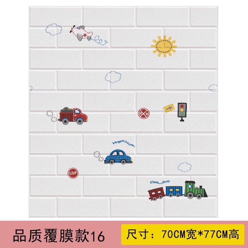 Papel pintado autoadhesivo 3D estereoscópico pegatinas de pared rosa dormitorio acogedor niño dibujos animados papel pintado decoración de fondo de la pared de la sala de estar