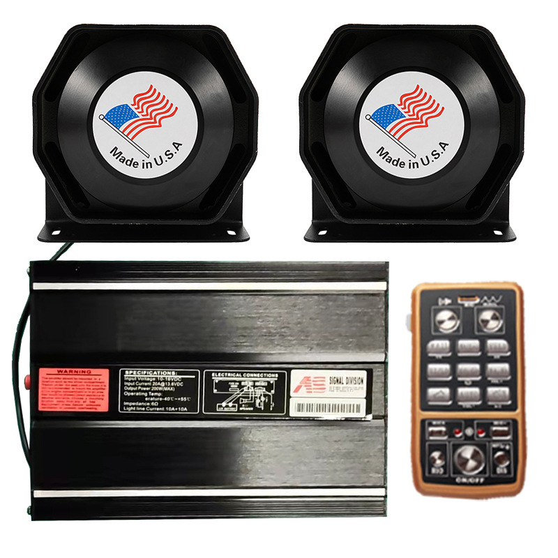 Wireless siren speaker 400W megaphone high-pitched alarm speaker AS7200N-2+octagonal speaker